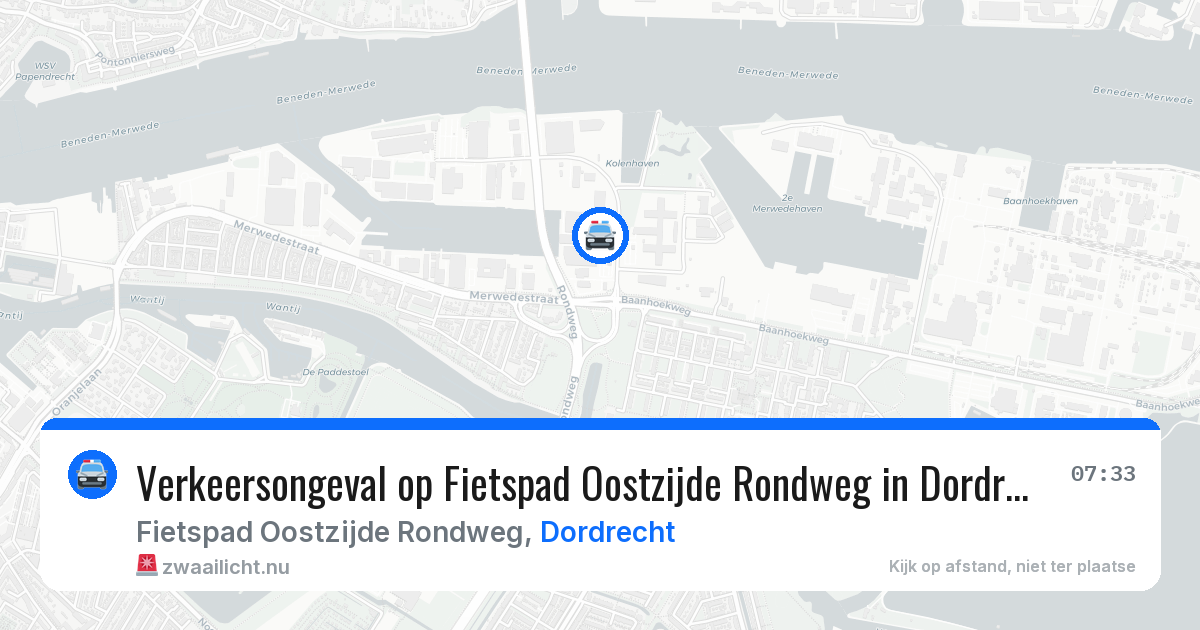 Verkeersongeval op Fietspad Oostzijde Rondweg in Dordrecht — 9 jun 2026