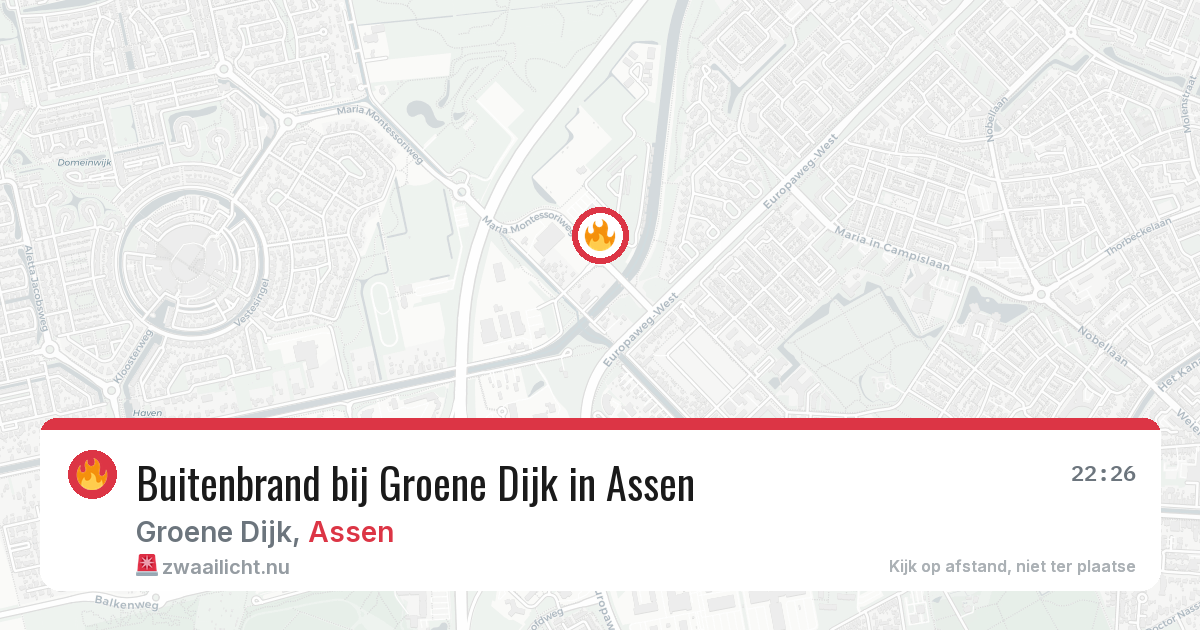 Buitenbrand bij Groene Dijk in Assen — 6 jun 2026