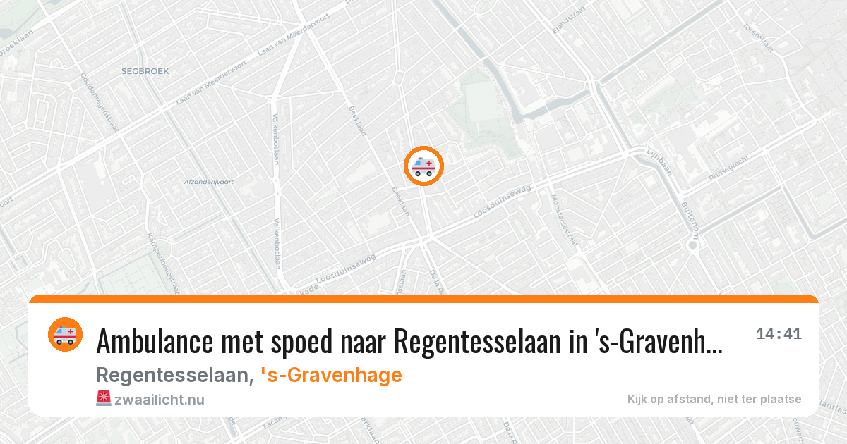 Ambulance met spoed naar Regentesselaan in 's-Gravenhage — 19 mrt 2026