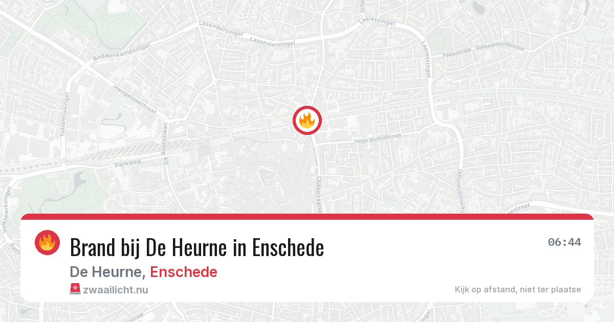 Brand bij De Heurne in Enschede — 17 jul 2026