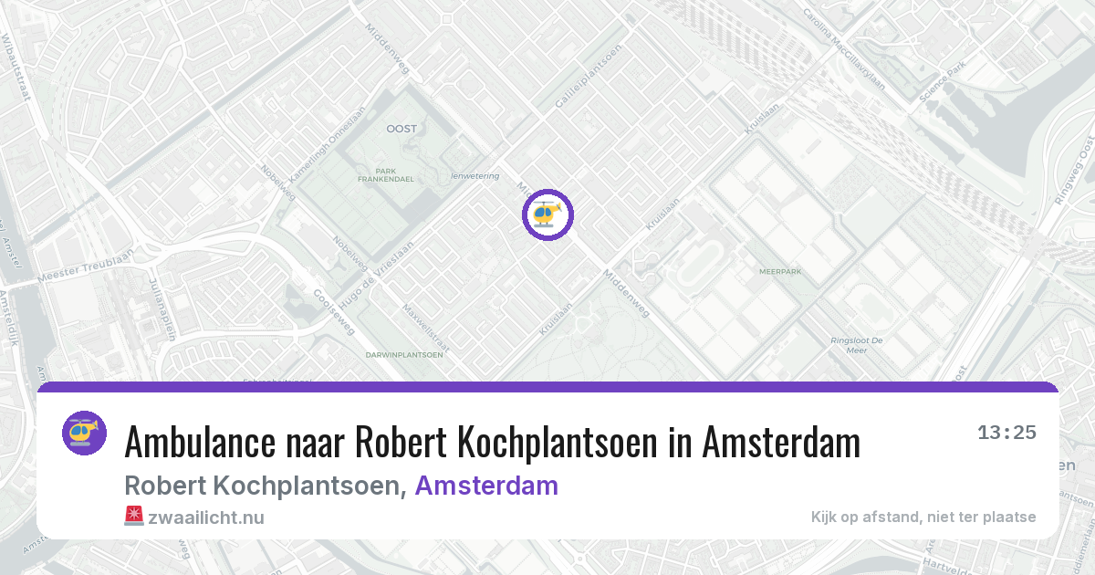 Ambulance naar Robert Kochplantsoen in Amsterdam — 13 jul 2026