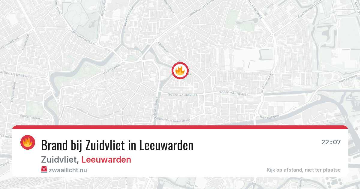 Brand bij Zuidvliet in Leeuwarden — 29 mrt 2026