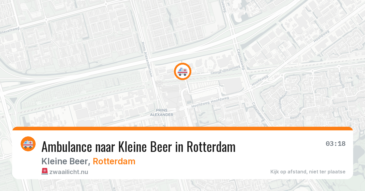 Ambulance naar Kleine Beer in Rotterdam — 23 mrt 2026