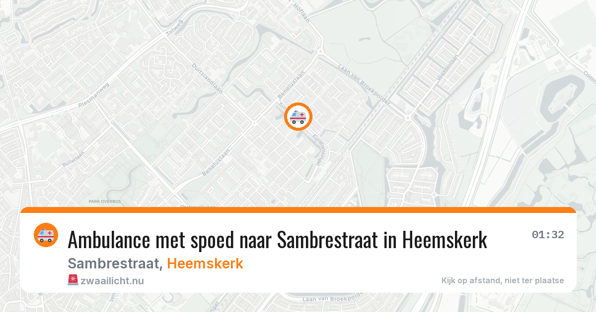 Ambulance met spoed naar Sambrestraat in Heemskerk — 20 jul 2026