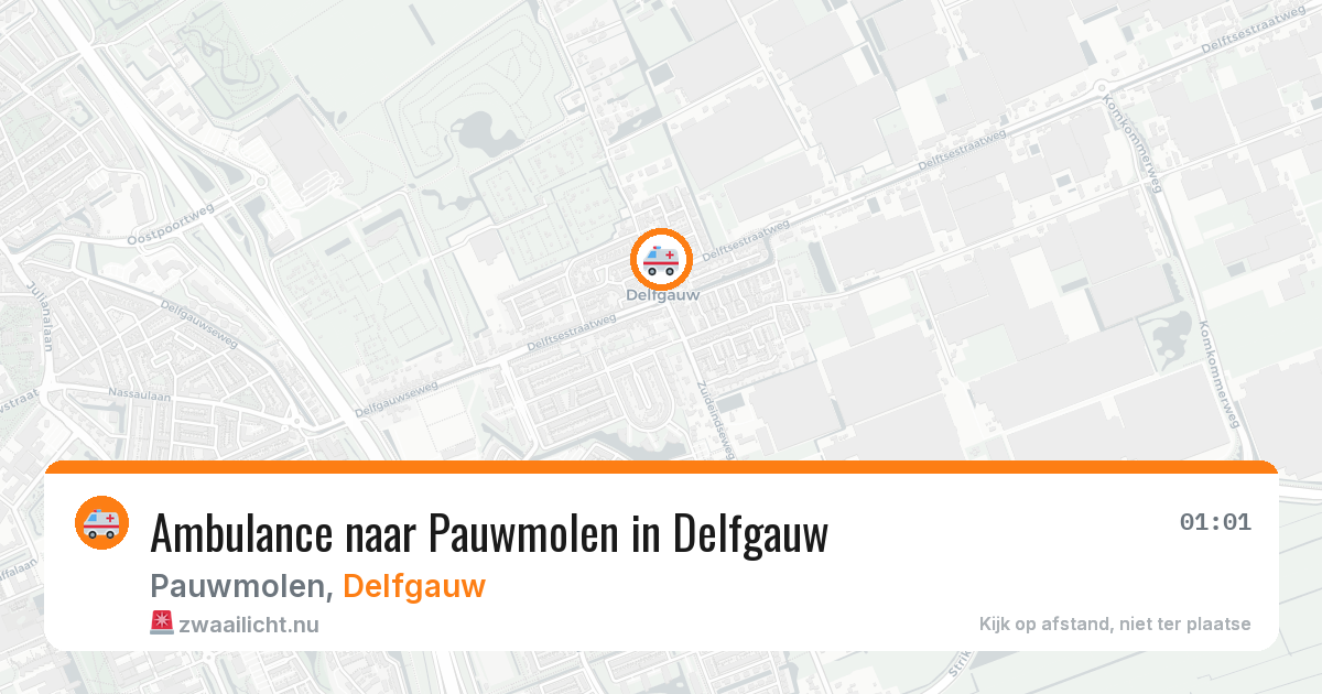 Ambulance naar Pauwmolen in Delfgauw — 21 jul 2026
