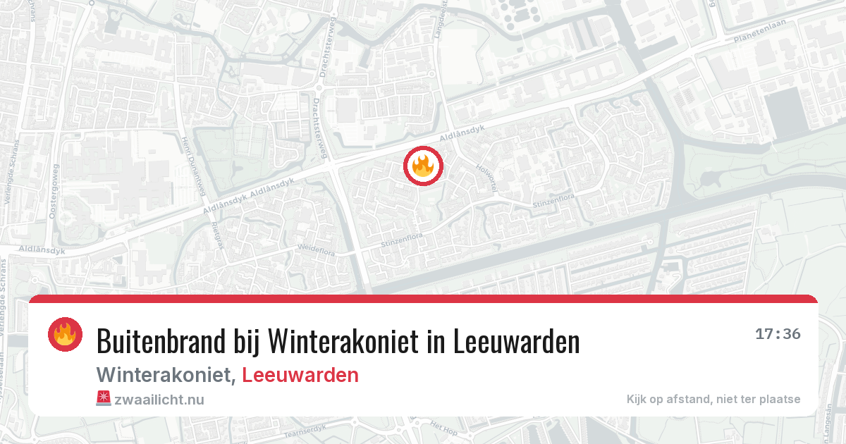 Buitenbrand bij Winterakoniet in Leeuwarden — 3 jun 2026