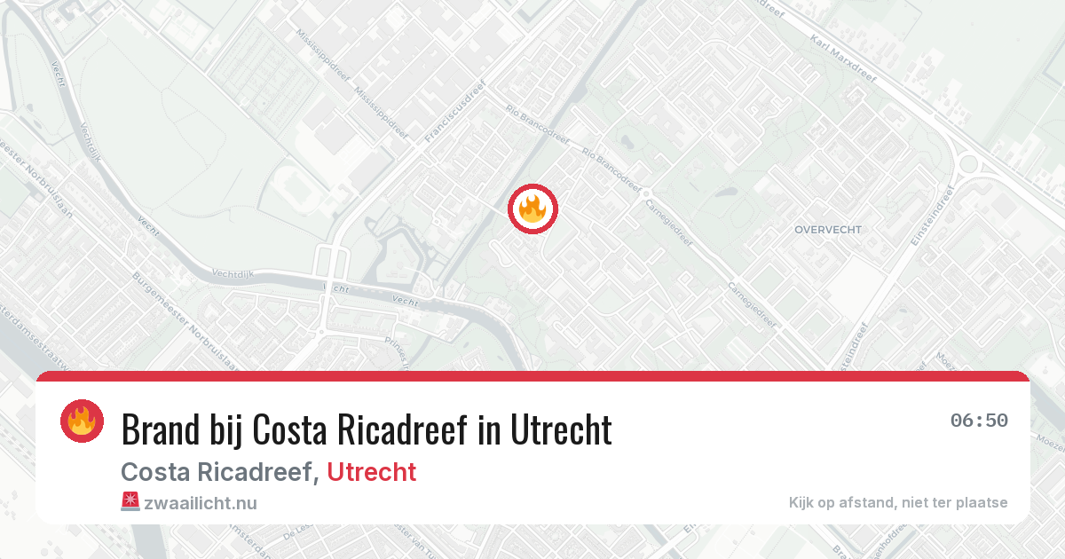 Brand bij Costa Ricadreef in Utrecht — 18 mrt 2026