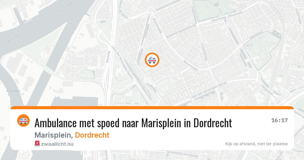 Ambulance met spoed naar Marisplein in Dordrecht — 13 jul 2026