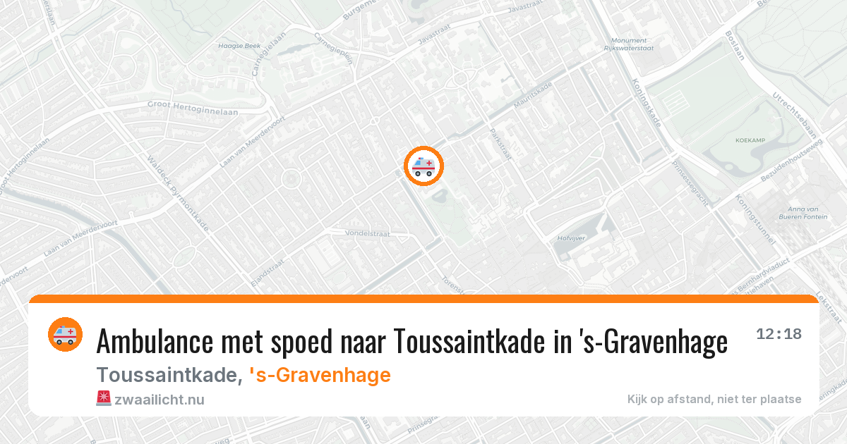 Ambulance met spoed naar Toussaintkade in 's-Gravenhage — 31 jan 2026