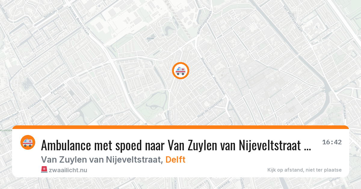 Ambulance met spoed naar Van Zuylen van Nijeveltstraat in Delft — 25 mrt 2026