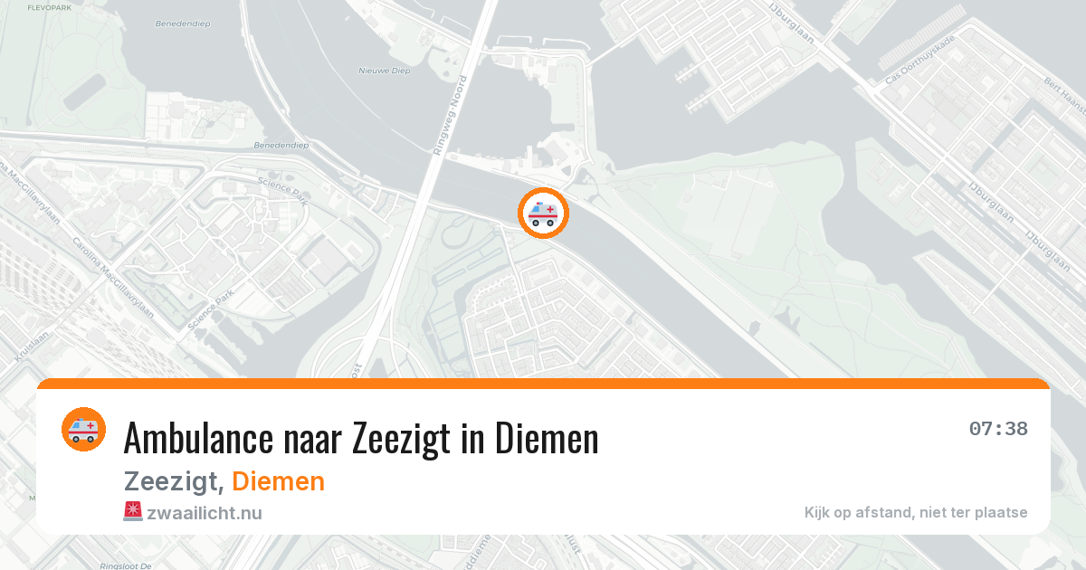 Ambulance naar Zeezigt in Diemen — 13 jul 2026