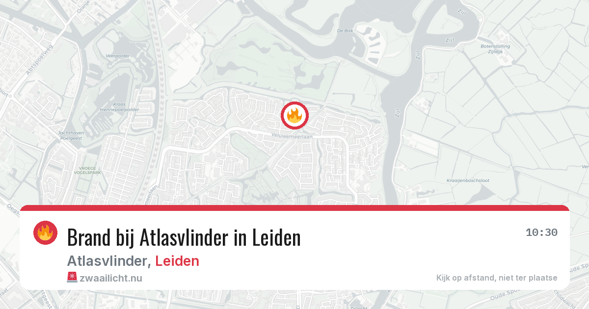 Brand bij Atlasvlinder in Leiden — 21 mrt 2026