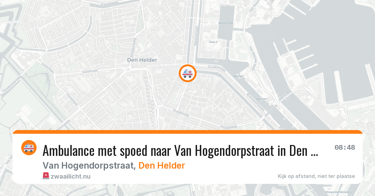 Ambulance met spoed naar Van Hogendorpstraat in Den Helder — 24 jul 2026