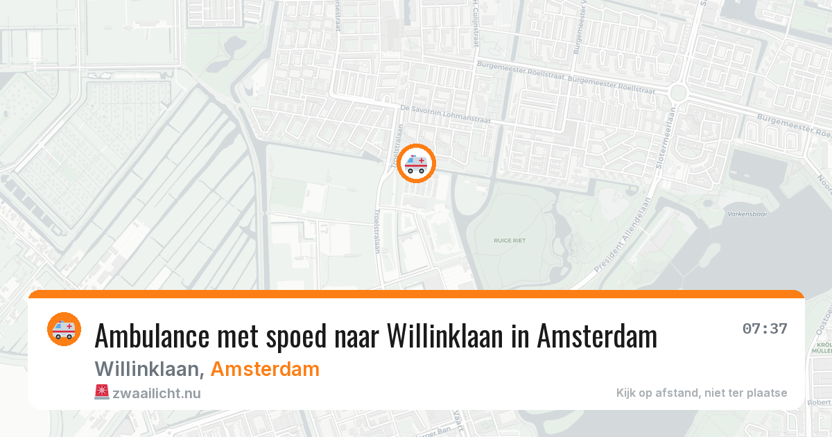 Ambulance met spoed naar Willinklaan in Amsterdam — 27 mrt 2026