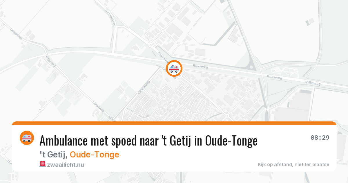 Ambulance met spoed naar 't Getij in Oude-Tonge — 25 jul 2026