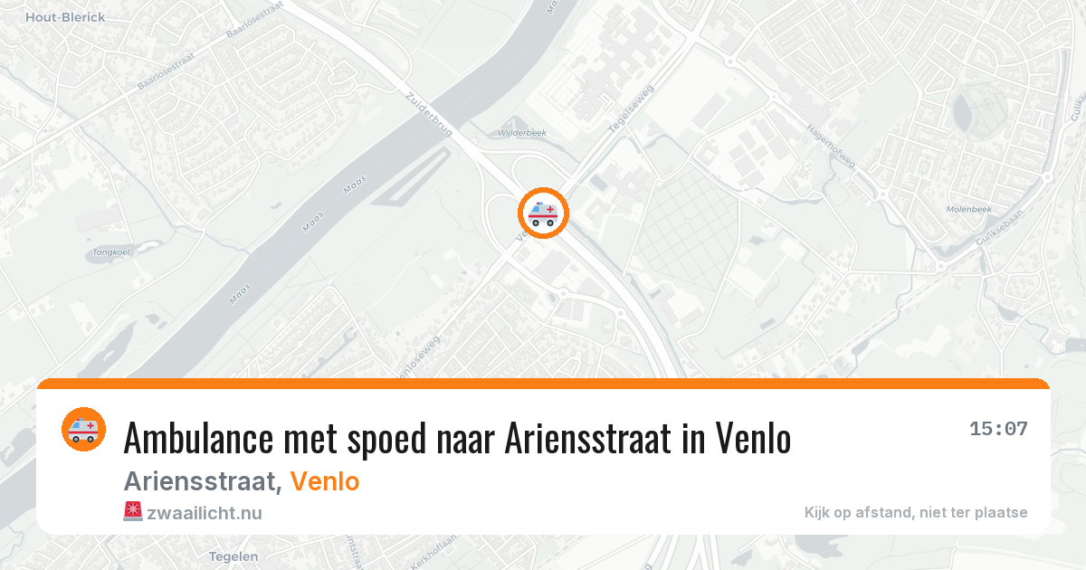 Ambulance met spoed naar Ariensstraat in Venlo — 2 jun 2026