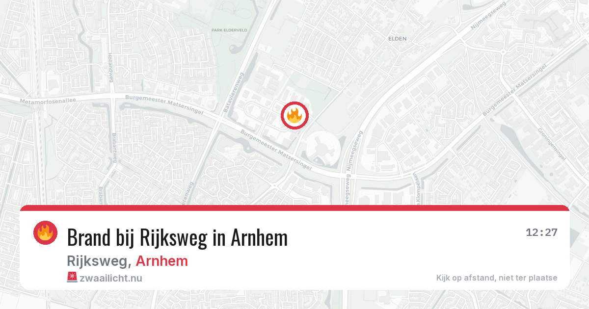 Brand bij Rijksweg in Arnhem — 19 jul 2026