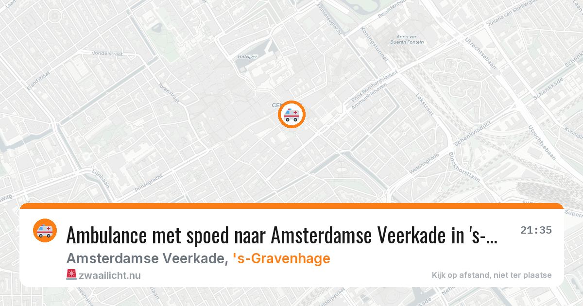 Ambulance met spoed naar Amsterdamse Veerkade in 's-Gravenhage — 20 mrt 2026