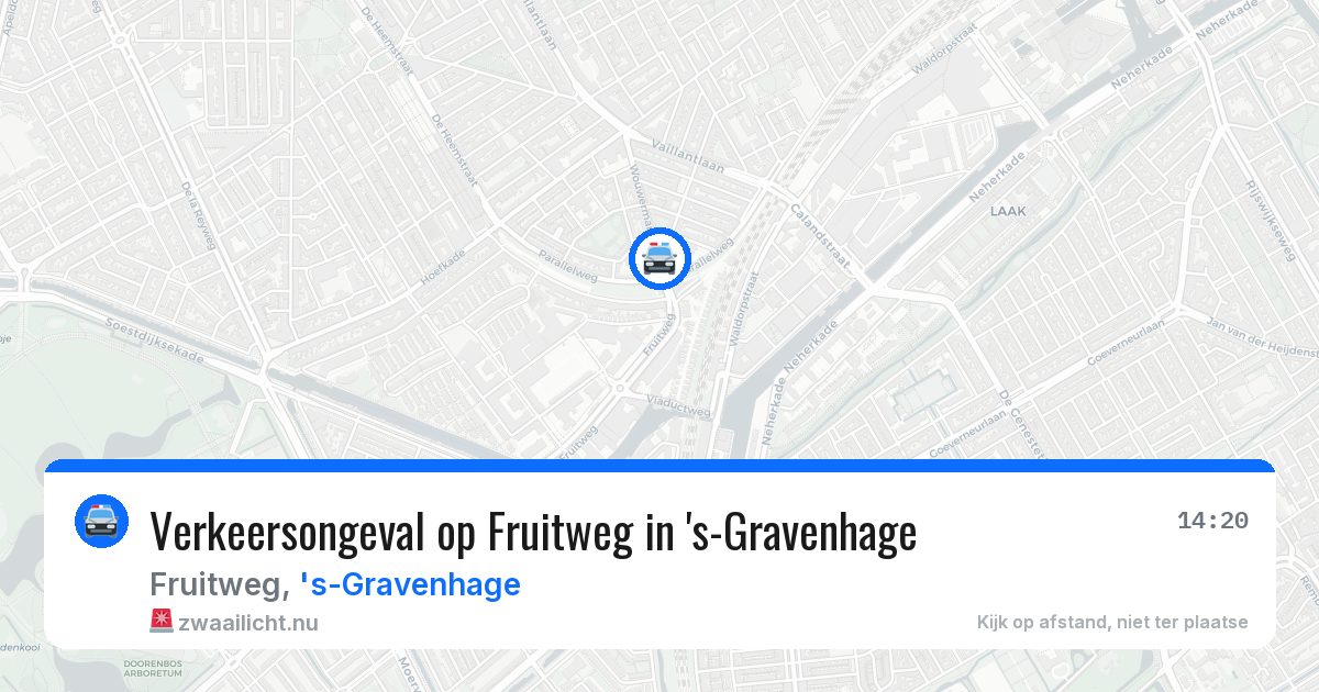 Verkeersongeval op Fruitweg in 's-Gravenhage — 24 jul 2026