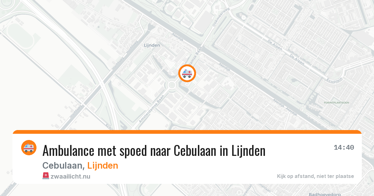 Ambulance met spoed naar Cebulaan in Lijnden — 4 mei 2026