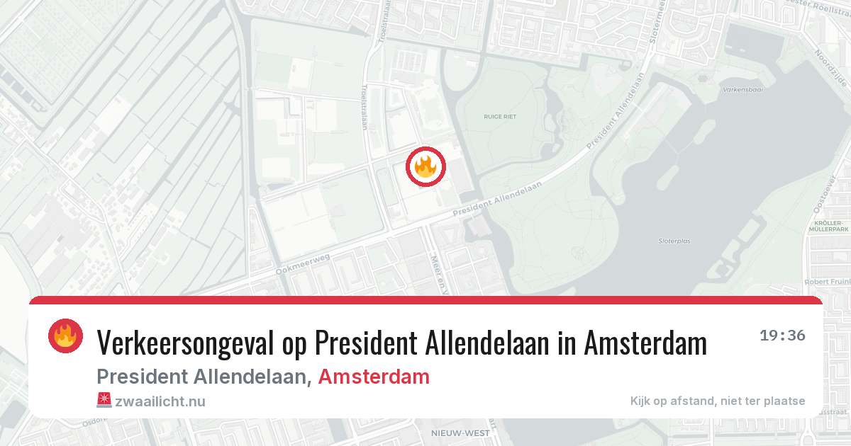 Verkeersongeval op President Allendelaan in Amsterdam — 15 jul 2026