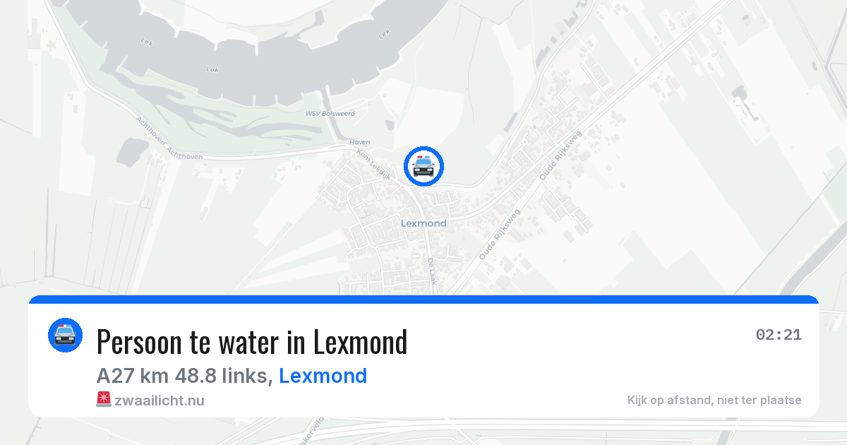 Persoon te water in Lexmond — 12 apr 2026