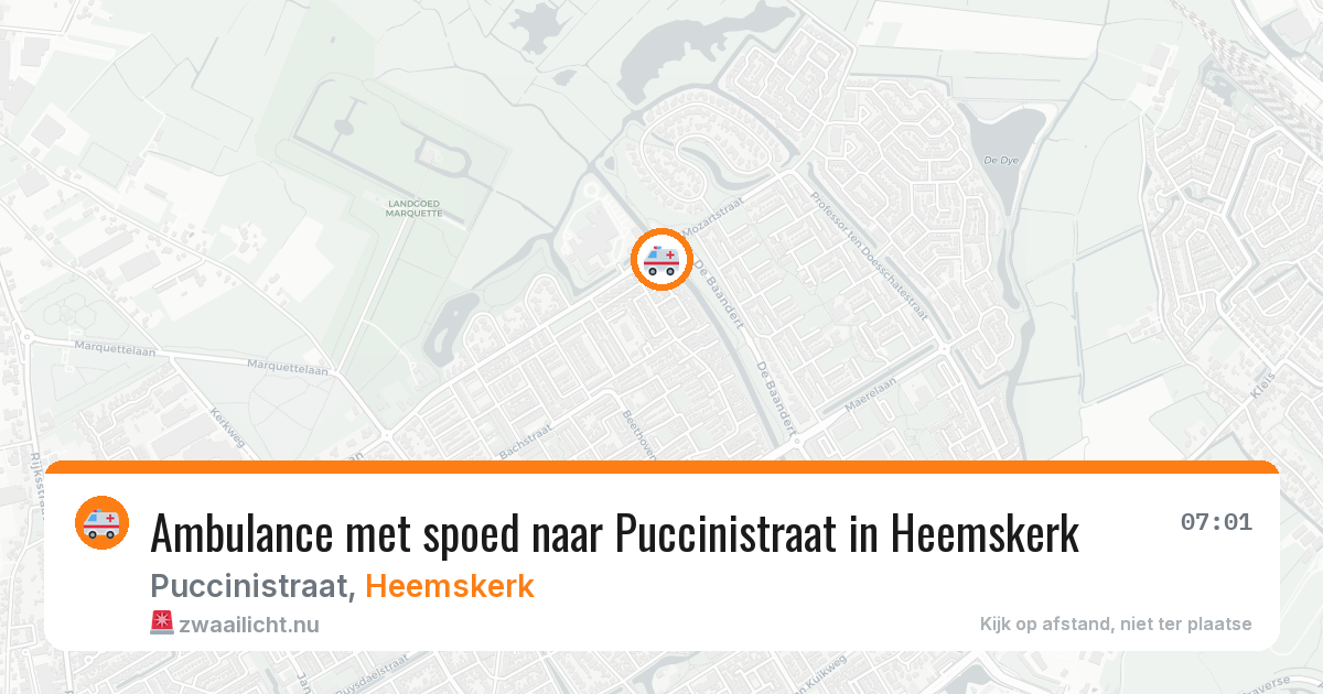 Ambulance met spoed naar Puccinistraat in Heemskerk — 4 jun 2026