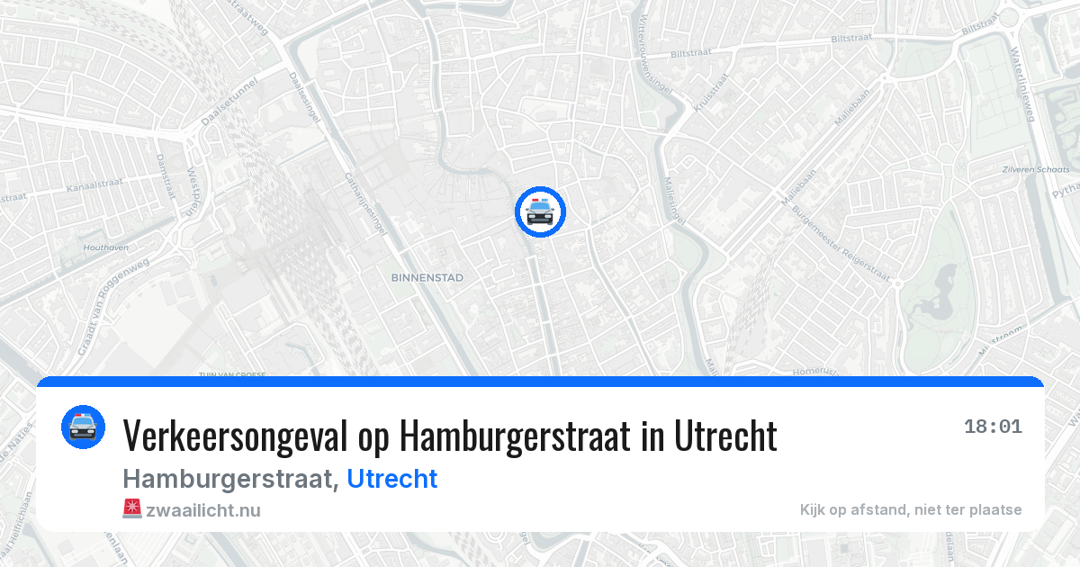 Verkeersongeval op Hamburgerstraat in Utrecht — 17 jul 2026