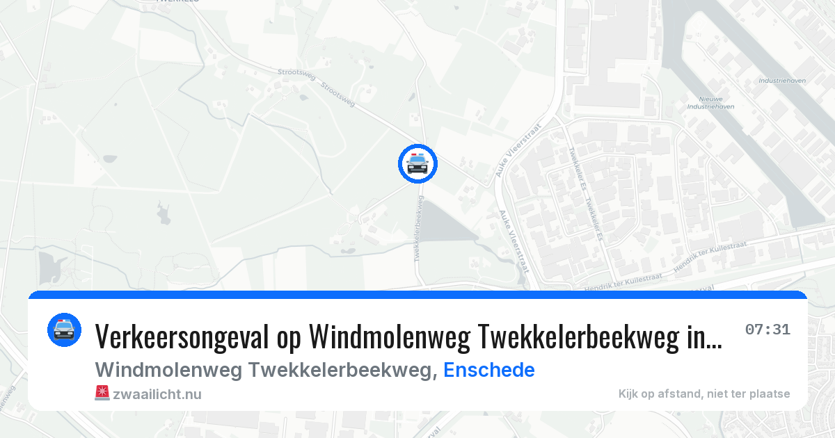 Verkeersongeval op Windmolenweg Twekkelerbeekweg in Enschede — 10 feb 2026