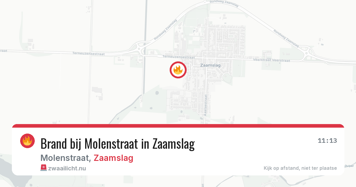 Brand bij Molenstraat in Zaamslag — 17 jul 2026