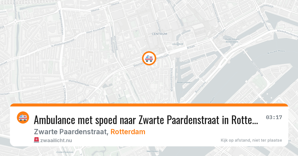 Ambulance met spoed naar Zwarte Paardenstraat in Rotterdam — 14 jul 2026