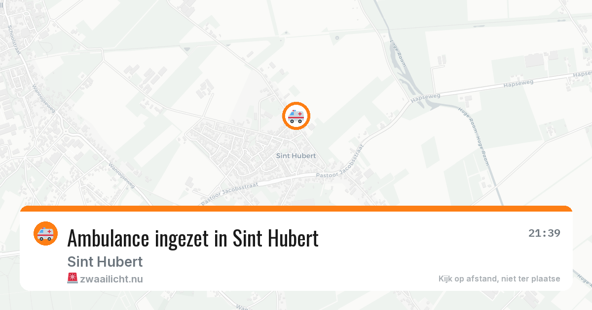 Ambulance ingezet in Sint Hubert — 9 jul 2026