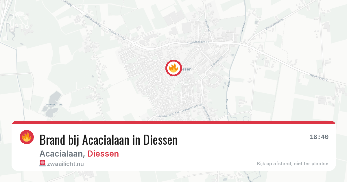 Brand bij Acacialaan in Diessen — 9 mei 2026