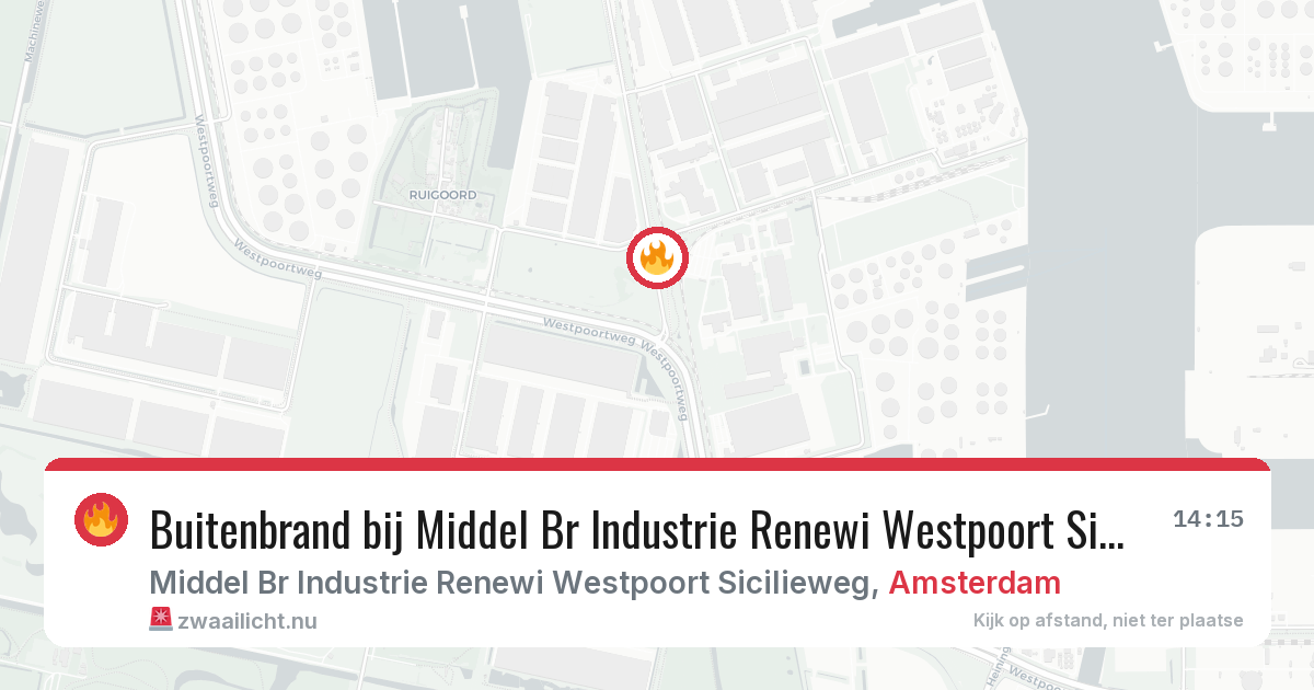 Buitenbrand bij Middel Br Industrie Renewi Westpoort Sicilieweg in Amsterdam — 23 mei 2026