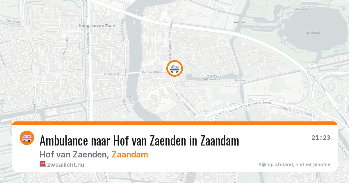 Ambulance naar Hof van Zaenden in Zaandam — 25 mei 2026
