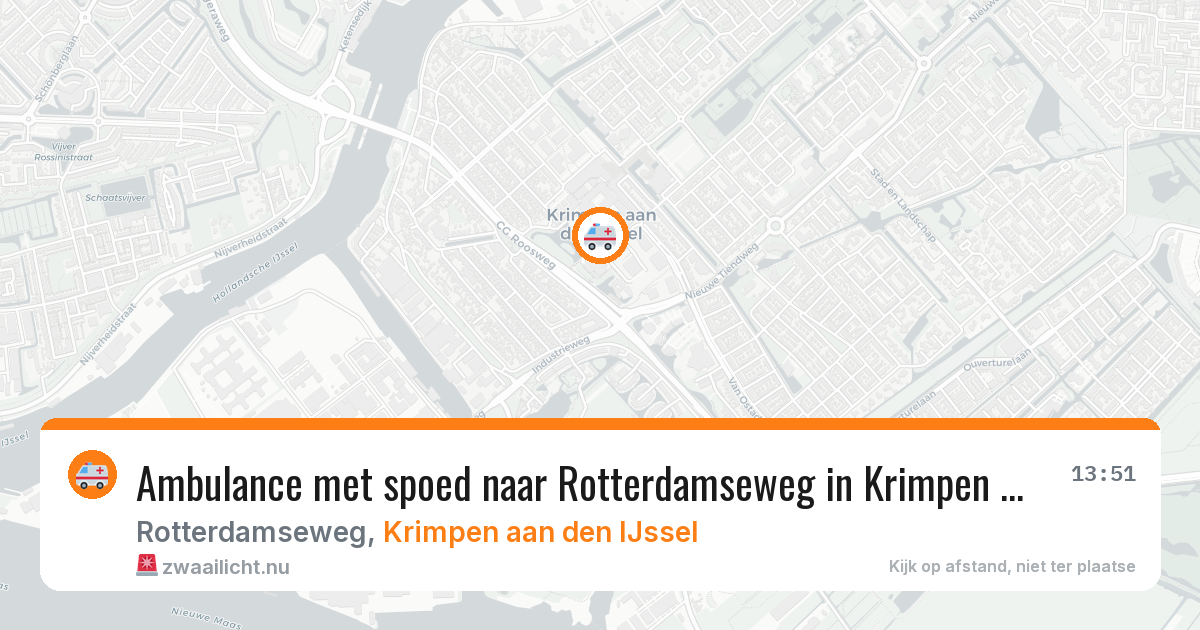 Ambulance met spoed naar Rotterdamseweg in Krimpen aan den IJssel — 17 jul 2026