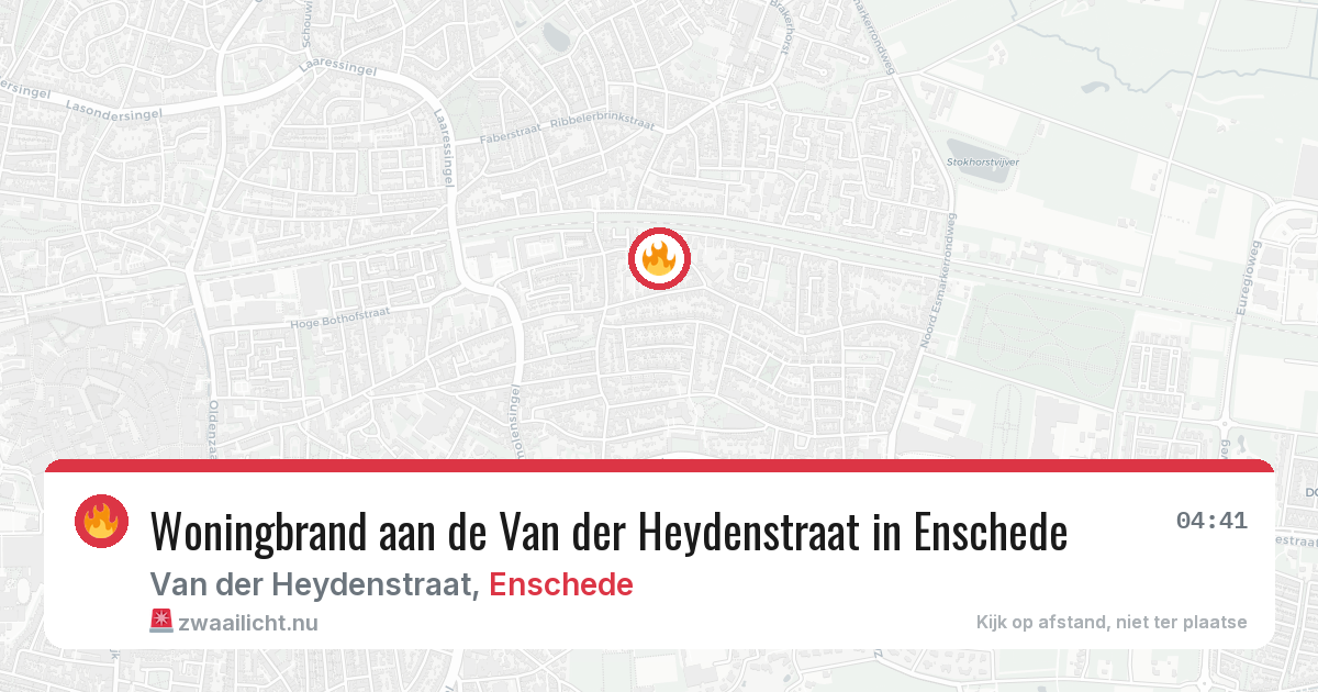Woningbrand aan de Van der Heydenstraat in Enschede — 30 jun 2026