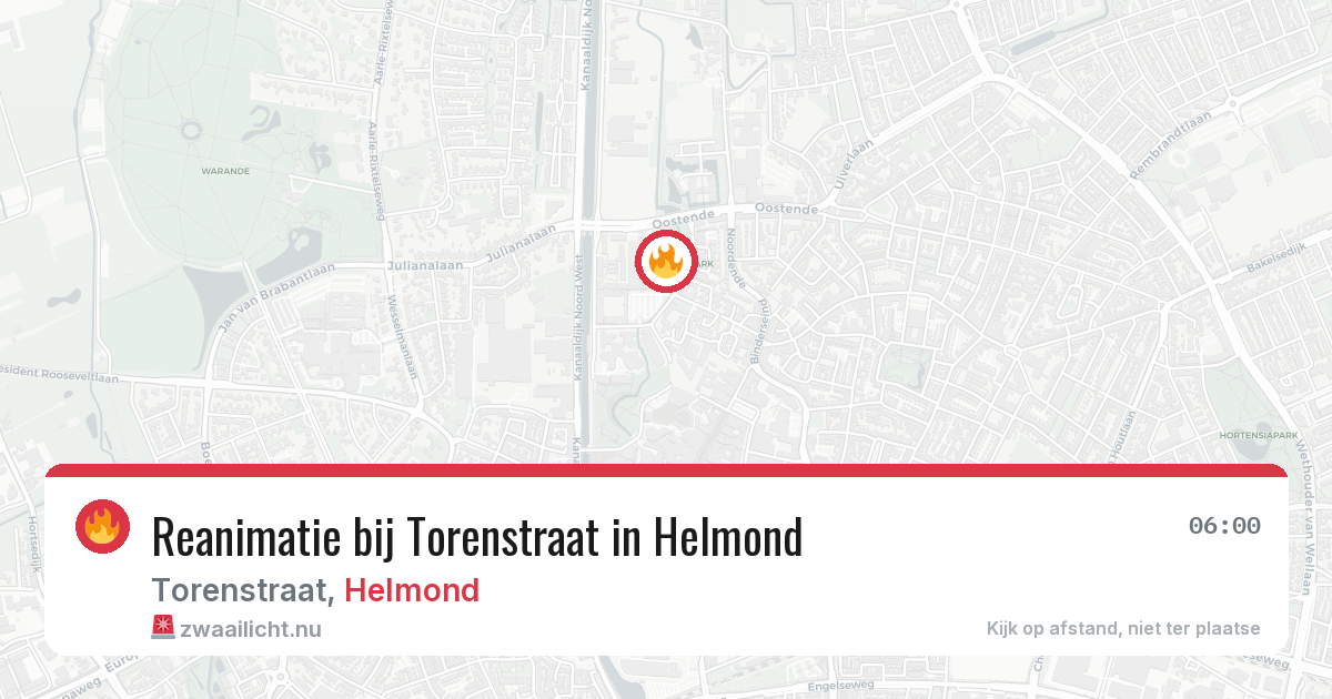 Reanimatie bij Torenstraat in Helmond — 20 jul 2026