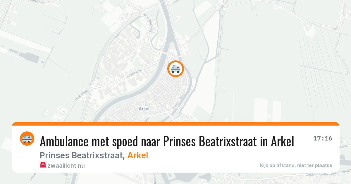 Ambulance met spoed naar Prinses Beatrixstraat in Arkel — 20 mrt 2026