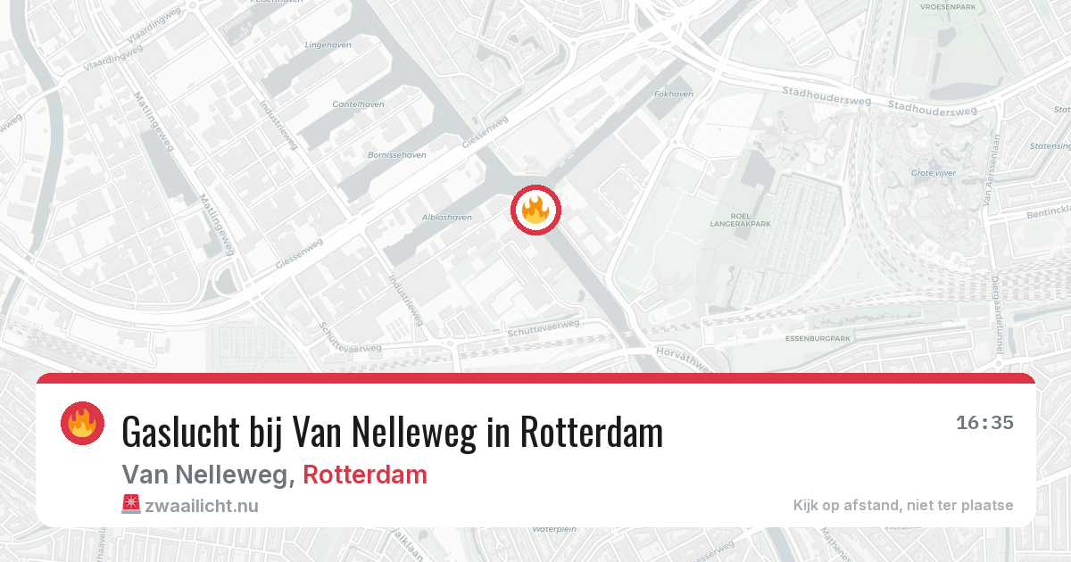 Gaslucht bij Van Nelleweg in Rotterdam — 23 jul 2026