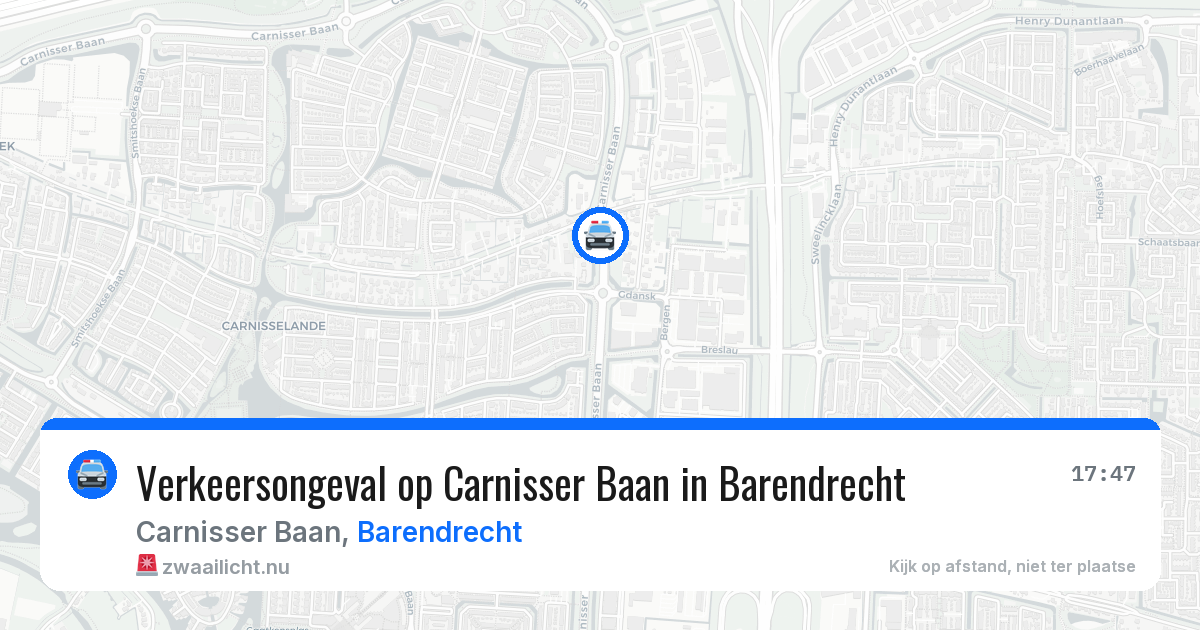 Verkeersongeval op Carnisser Baan in Barendrecht — 14 mrt 2026