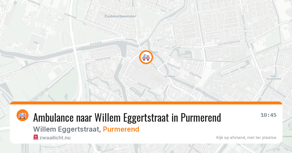 Ambulance naar Willem Eggertstraat in Purmerend — 22 jul 2026
