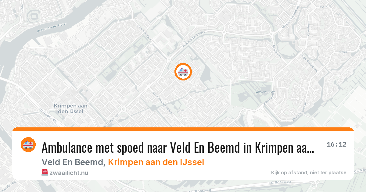 Ambulance met spoed naar Veld En Beemd in Krimpen aan den IJssel — 14 jul 2026