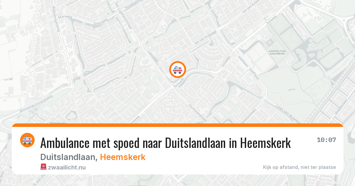 Ambulance met spoed naar Duitslandlaan in Heemskerk — 27 apr 2026