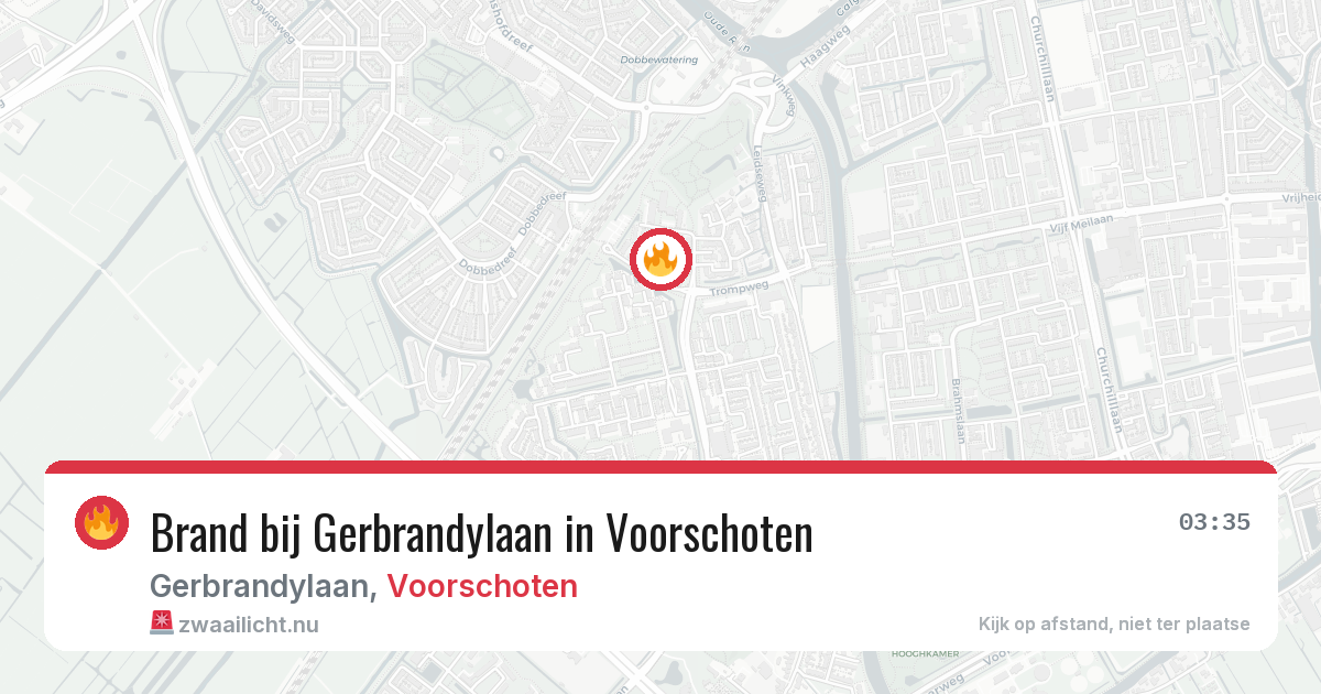 Brand bij Gerbrandylaan in Voorschoten — 22 apr 2026