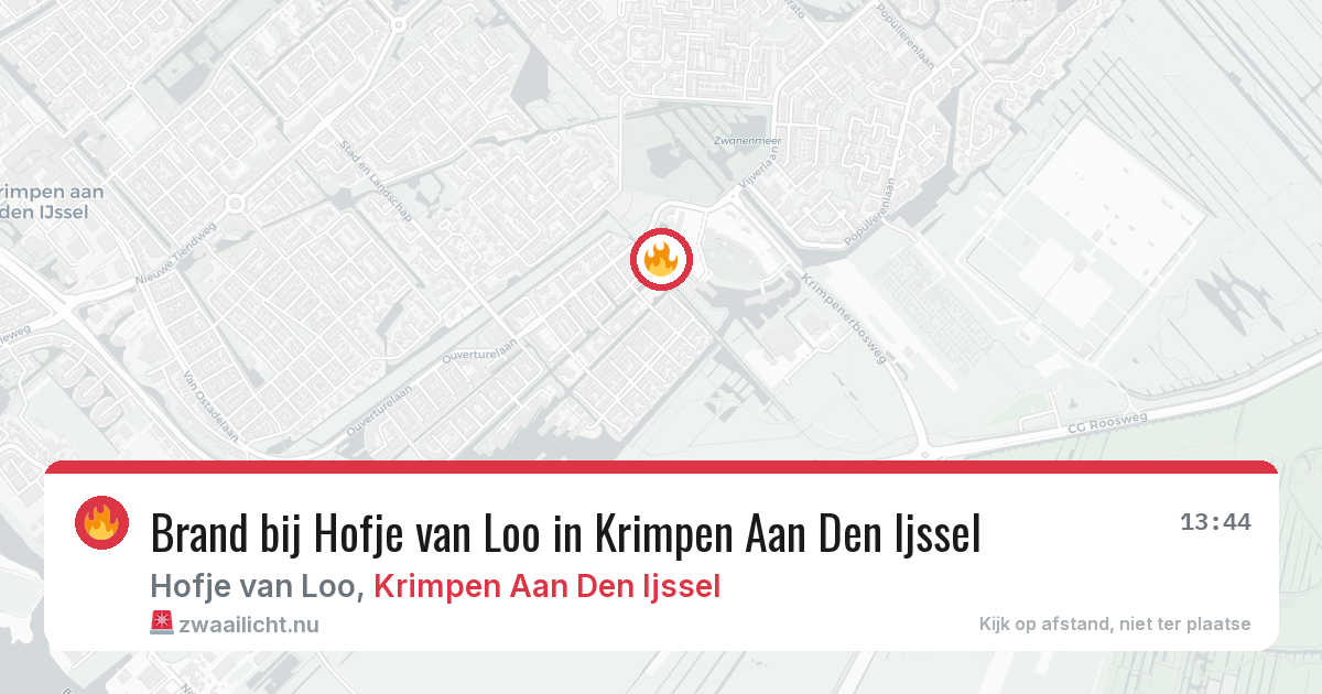 Brand bij Hofje van Loo in Krimpen Aan Den Ijssel — 16 mei 2026
