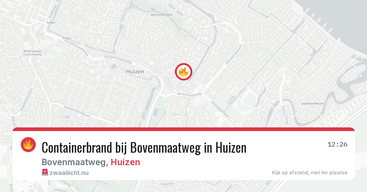 Containerbrand bij Bovenmaatweg in Huizen — 19 mrt 2026