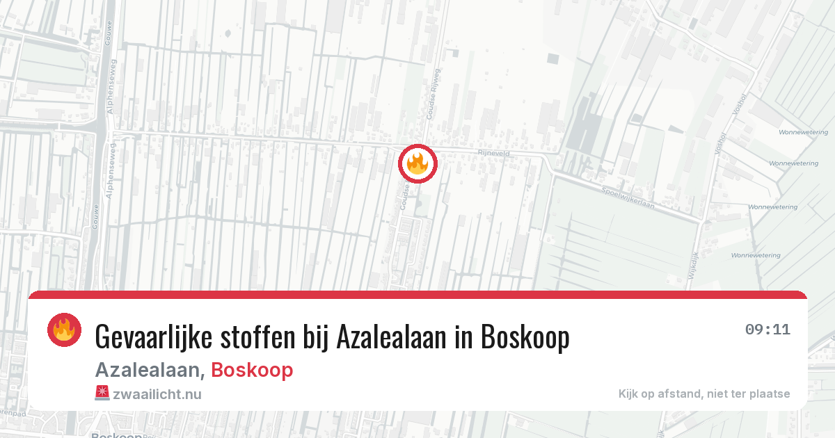 Gevaarlijke stoffen bij Azalealaan in Boskoop — 4 jun 2026