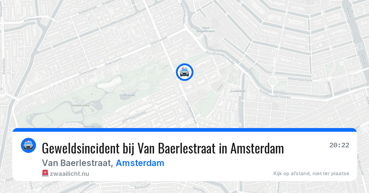 Geweldsincident bij Van Baerlestraat in Amsterdam — 9 jul 2026
