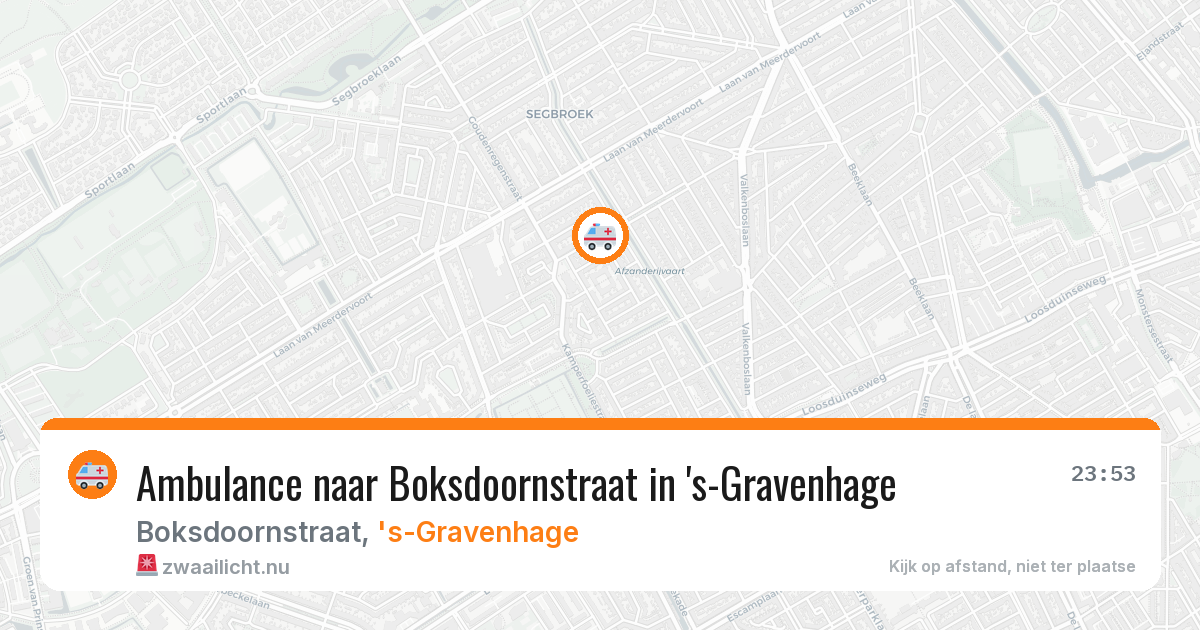 Ambulance naar Boksdoornstraat in 's-Gravenhage — 7 mei 2026
